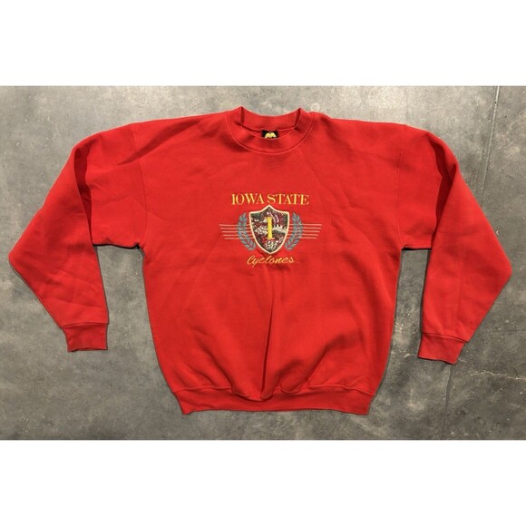 Vintage Iowa State Sweatshirt Size XL Crew Neck 90s Red Made In USA - Picture 1 of 7